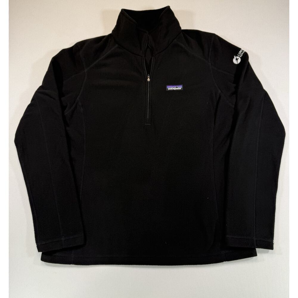 Patagonia Womens Large Black 1/4 Zip Fleece Pullover Recycled Polyester